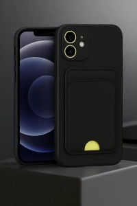 Apple iPhone 11 Kılıf Kelvin Kartvizitli Silikon - Koyu Yeşil