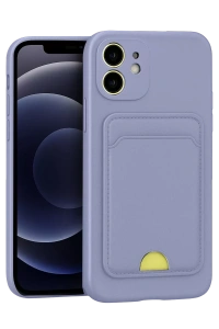 Apple iPhone 11 Kılıf Kelvin Kartvizitli Silikon - Lila