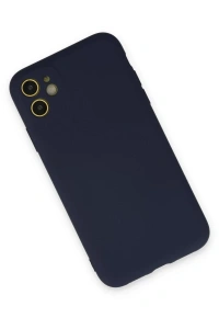 Apple iPhone 11 Kılıf Nano içi Kadife Silikon - Lacivert
