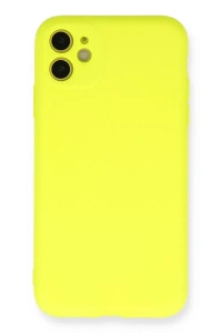Apple iPhone 11 Kılıf Nano içi Kadife Silikon - Sarı