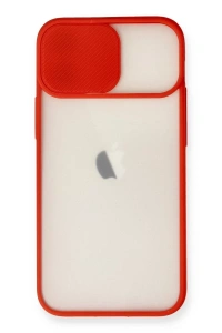 Apple iPhone 11 Kılıf Palm Buzlu Kamera Sürgülü Silikon - Kırmızı