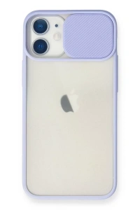 Apple iPhone 11 Kılıf Palm Buzlu Kamera Sürgülü Silikon - Lila