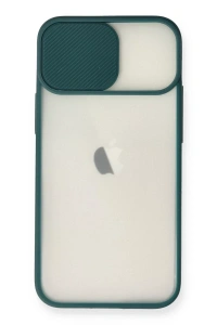 Apple iPhone 11 Kılıf Palm Buzlu Kamera Sürgülü Silikon - Yeşil