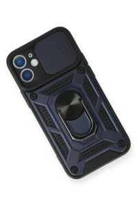 Apple iPhone 11 Kılıf Pars Lens Yüzüklü Silikon - Lacivert