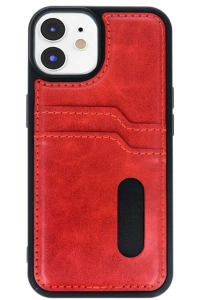 Apple iPhone 11 Kılıf Sara Kartvizitli Deri Kılıf - Kırmızı