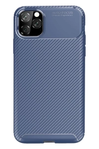 Apple iPhone 11 Pro Kılıf Auto Focus Karbon Kapak - Lacivert