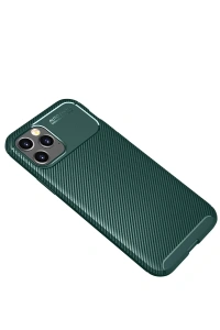 Apple iPhone 11 Pro Kılıf Auto Focus Karbon Kapak - Yeşil