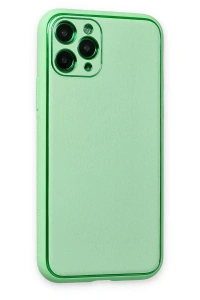 Apple iPhone 11 Pro Kılıf Coco Deri Silikon Kapak - Açık Yeşil