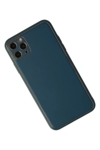 Apple iPhone 11 Pro Kılıf Coco Deri Silikon Kapak - Mavi