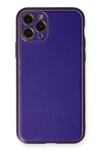 Apple iPhone 11 Pro Kılıf Coco Deri Silikon Kapak - Mor