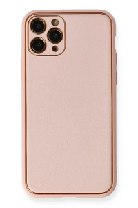 Apple iPhone 11 Pro Kılıf Coco Deri Silikon Kapak - Pembe