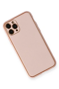 Apple iPhone 11 Pro Kılıf Coco Deri Silikon Kapak - Pembe