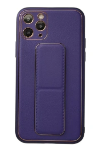 Apple iPhone 11 Pro Kılıf Coco Deri Standlı Kapak - Mor