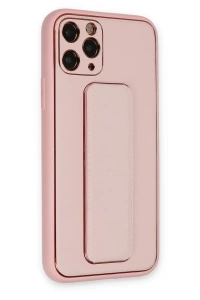 Apple iPhone 11 Pro Kılıf Coco Deri Standlı Kapak - Pembe