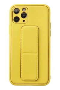 Apple iPhone 11 Pro Kılıf Coco Deri Standlı Kapak - Sarı