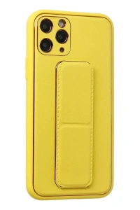 Apple iPhone 11 Pro Kılıf Coco Deri Standlı Kapak - Sarı