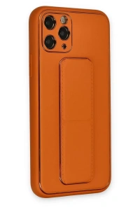 Apple iPhone 11 Pro Kılıf Coco Deri Standlı Kapak - Turuncu