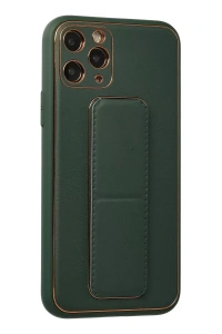 Apple iPhone 11 Pro Kılıf Coco Deri Standlı Kapak - Yeşil
