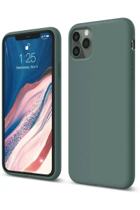 Apple iPhone 11 Pro Kılıf First Silikon - Koyu Yeşil