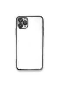 Apple iPhone 11 Pro Kılıf Lensli Silikon - Gümüş