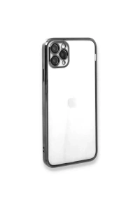 Apple iPhone 11 Pro Kılıf Lensli Silikon - Gümüş