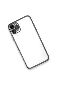 Apple iPhone 11 Pro Kılıf Lensli Silikon - Gümüş