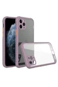 Apple iPhone 11 Pro Kılıf Miami Şeffaf Silikon - Açık Mor