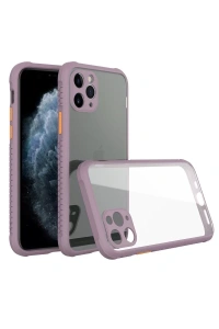 Apple iPhone 11 Pro Kılıf Miami Şeffaf Silikon - Açık Mor