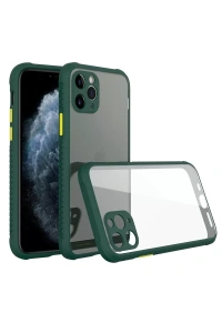 Apple iPhone 11 Pro Kılıf Miami Şeffaf Silikon - Koyu Yeşil
