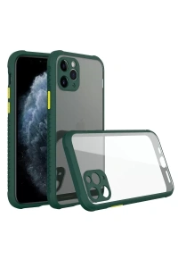 Apple iPhone 11 Pro Kılıf Miami Şeffaf Silikon - Koyu Yeşil