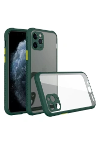 Apple iPhone 11 Pro Kılıf Miami Şeffaf Silikon - Koyu Yeşil