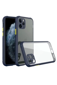 Apple iPhone 11 Pro Kılıf Miami Şeffaf Silikon - Lacivert
