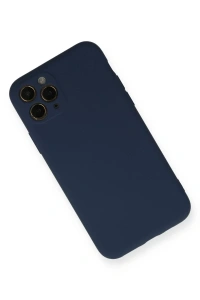 Apple iPhone 11 Pro Kılıf Nano içi Kadife Silikon - Lacivert