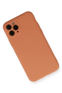 Apple iPhone 11 Pro Kılıf Nano içi Kadife Silikon - Mat Turuncu