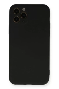Apple iPhone 11 Pro Kılıf Nano içi Kadife Silikon - Siyah