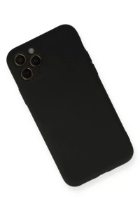 Apple iPhone 11 Pro Kılıf Nano içi Kadife Silikon - Siyah