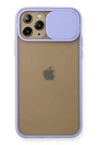 Apple iPhone 11 Pro Kılıf Palm Buzlu Kamera Sürgülü Silikon - Lila