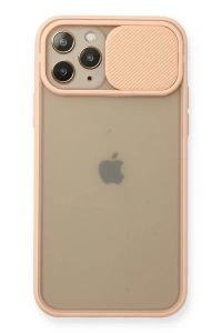 Apple iPhone 11 Pro Kılıf Palm Buzlu Kamera Sürgülü Silikon - Pembe