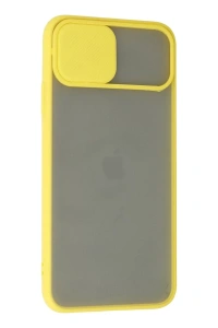 Apple iPhone 11 Pro Kılıf Palm Buzlu Kamera Sürgülü Silikon - Sarı