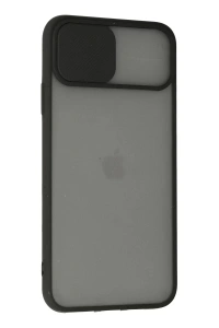 Apple iPhone 11 Pro Kılıf Palm Buzlu Kamera Sürgülü Silikon - Siyah