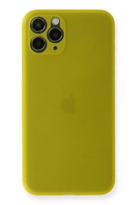 Apple iPhone 11 Pro Kılıf PP Ultra İnce Kapak - Sarı