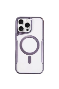 Apple iPhone 11 Pro Max Kılıf Boyi Magsafe Silikon Kapak - Derin Mor