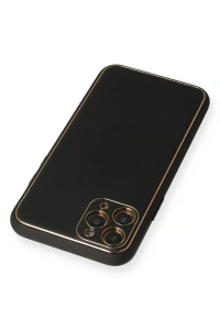 Apple iPhone 11 Pro Max Kılıf Coco Deri Silikon Kapak - Siyah