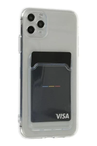 Apple iPhone 11 Pro Max Kılıf Kart Şeffaf Silikon - Şeffaf