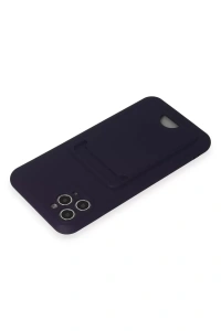 Apple iPhone 11 Pro Max Kılıf Kelvin Kartvizitli Silikon - Derin Mor