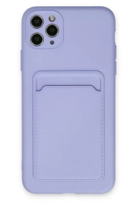 Apple iPhone 11 Pro Max Kılıf Kelvin Kartvizitli Silikon - Lila