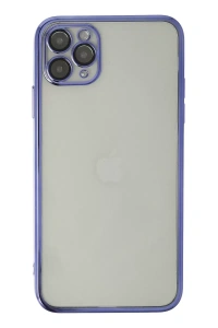 Apple iPhone 11 Pro Max Kılıf Lensli Silikon - Mor