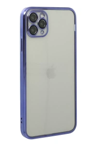 Apple iPhone 11 Pro Max Kılıf Lensli Silikon - Mor