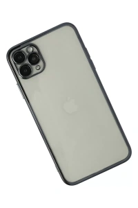 Apple iPhone 11 Pro Max Kılıf Lensli Silikon - Siyah