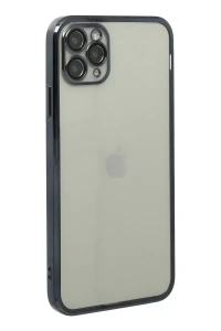 Apple iPhone 11 Pro Max Kılıf Lensli Silikon - Siyah